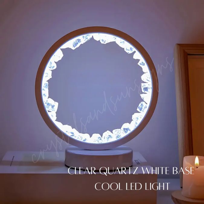 Clear Quartz Gemstone LED Light Ring | Crystals and Sun Signs Co