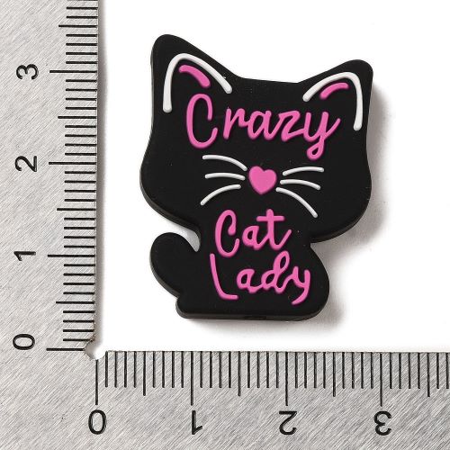 Silicone Bead Black Cat - Crazy Cat Lady | Alberta Bead Store