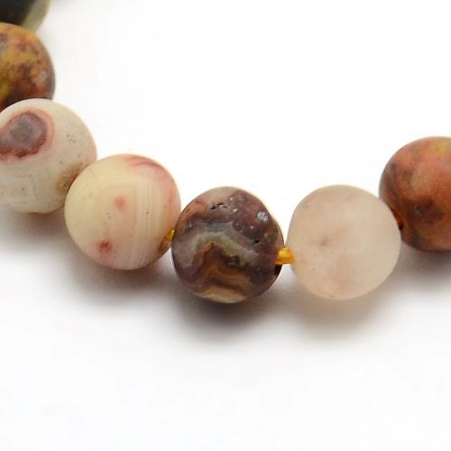 Crazy Lace Agate Frosted Gemstone Bead | Alberta Bead Store