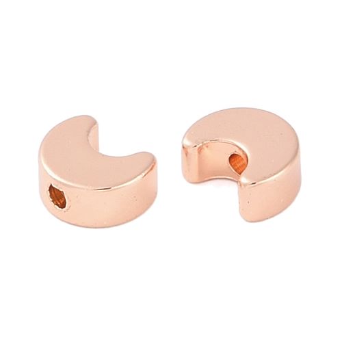 Spacer Bead Crescent Moon Long Lasting Rose Gold Plated 5pcs | Alberta Bead Store