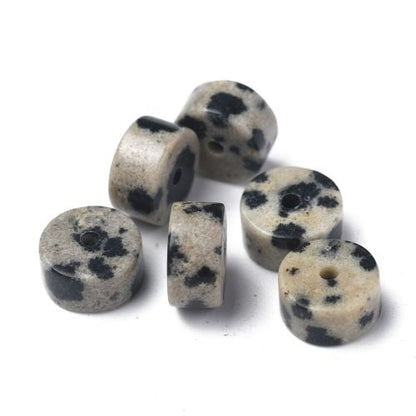 Dalmatian Jasper Heishi Beads 6x3mm - Witches Ink LTD - O/A Crystals and Sun Signs