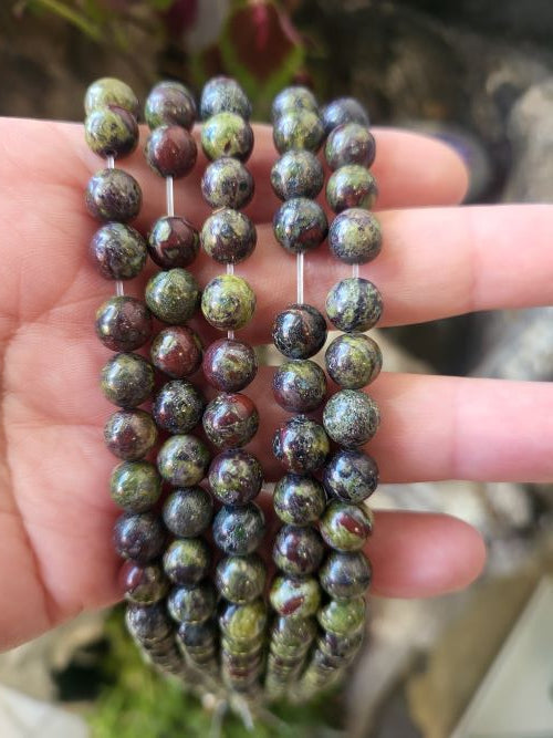 Dragon Bloodstone Gemstone Beads - All Sizes - Crystals and Sun Signs