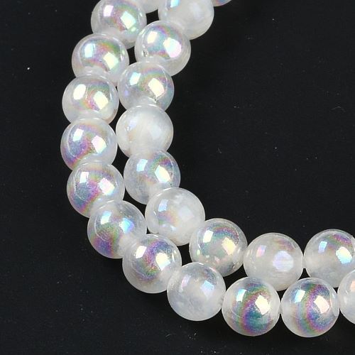 Selenite Electroplated AB Gemstone Beads | Crystals and Sun Signs Co