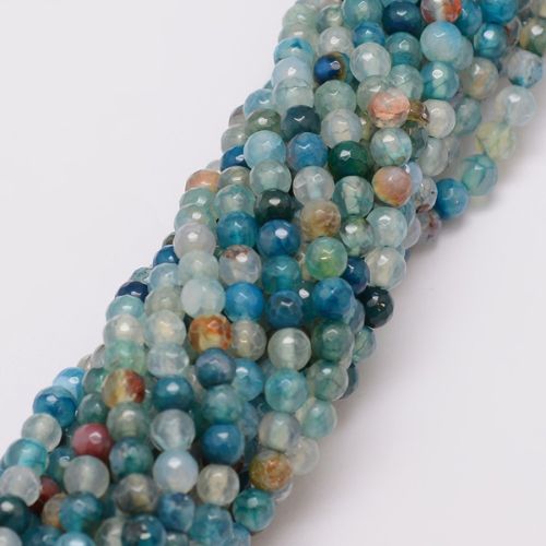 Blue Agate Faceted Gemstone Beads - All Sizes - Witches Ink LTD - O/A Crystals and Sun Signs