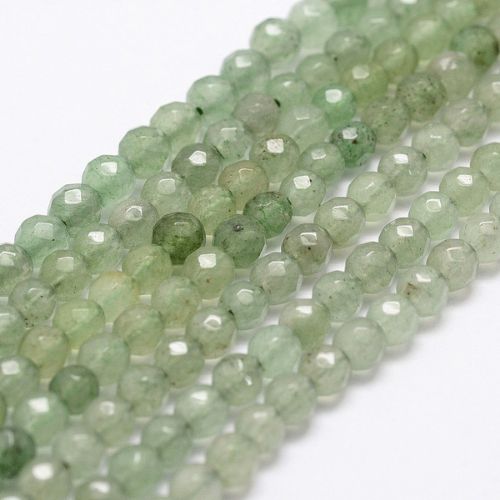 Green Aventurine Faceted Gemstone Bead - All Sizes - Witches Ink LTD - O/A Crystals and Sun Signs