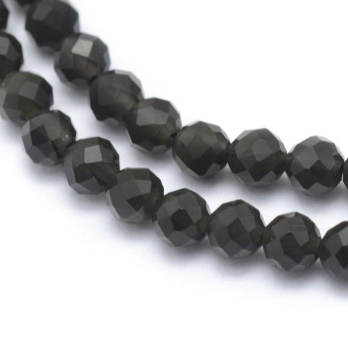 Obsidian Faceted Gemstone Beads - All Sizes - Witches Ink LTD - O/A Crystals and Sun Signs