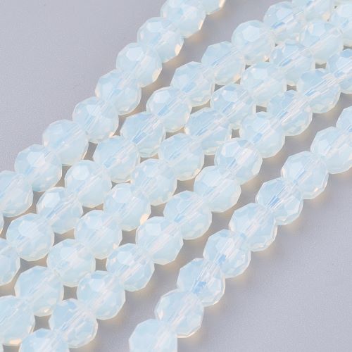 Opalite Glass Faceted Gemstone Beads - All Sizes - Crystals and Sun Signs