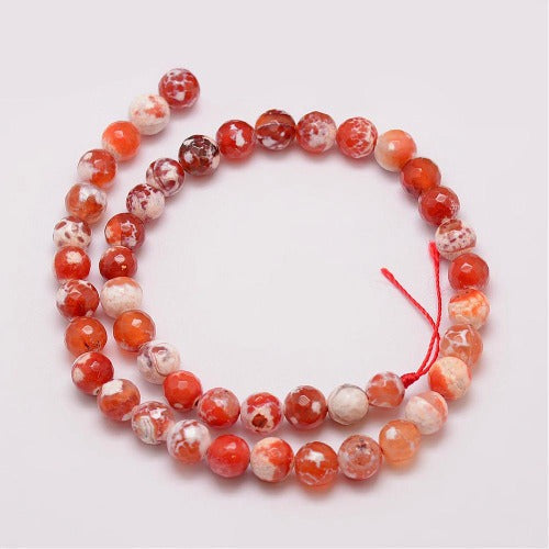 Fire Crackle Agate Orange Faceted Gemstone Bead | Crystals and Sun Signs Co