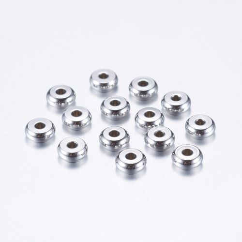 Spacer Beads Flat Round 304 Stainless Steel 5x2mm 100pcs - Crystals and Sun Signs