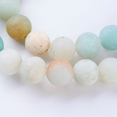 Flower Amazonite Frosted Gemstone Bead | Alberta Bead Store