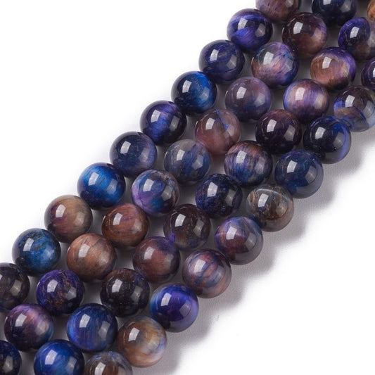 Galaxy Tigers Eye Gemstone Beads - Dyed - All Sizes - Witches Ink LTD - O/A Crystals and Sun Signs