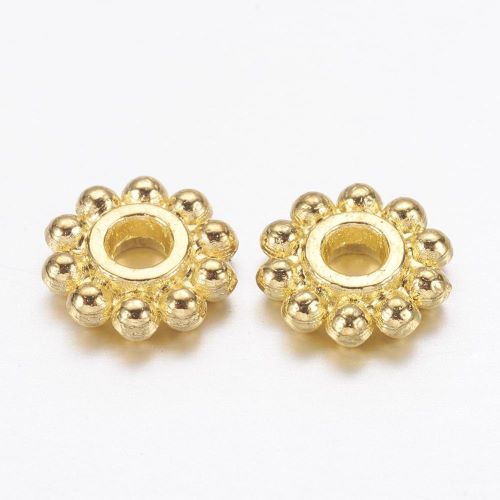 Spacer Bead Flower/Daisy Golden 6.5mm 25g | Alberta Bead Store