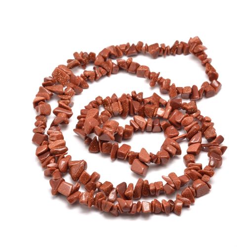 Brown Goldstone Gemstone Chip Beads | Alberta Bead Store