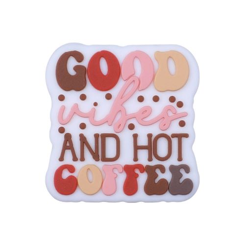 Silicone Bead "Good Vibes and Hot Coffee" | Alberta Bead Store