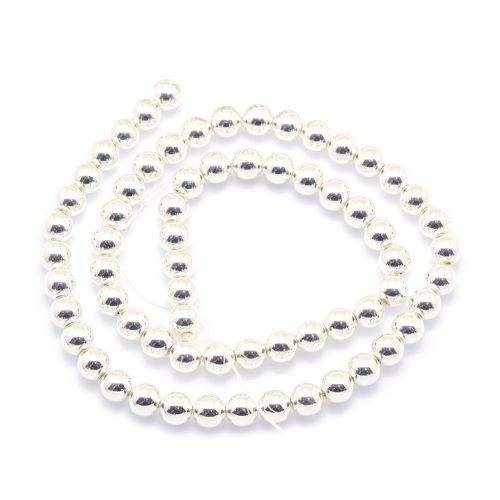 Hematite Silver Beads Strand | Alberta Bead Store