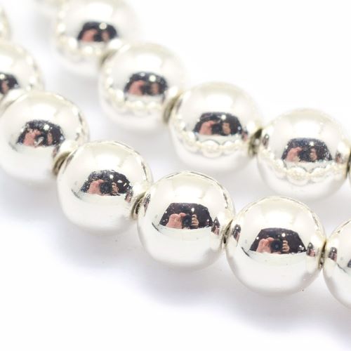 Hematite Silver Beads Strand | Alberta Bead Store