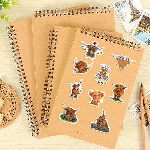 Highland Cow Theme Sticker Pack 50pcs | Crystals and Sun Signs Co