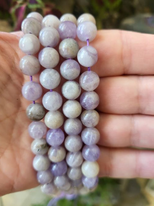 Lavender Jade Gemstone Beads - All Sizes - Crystals and Sun Signs