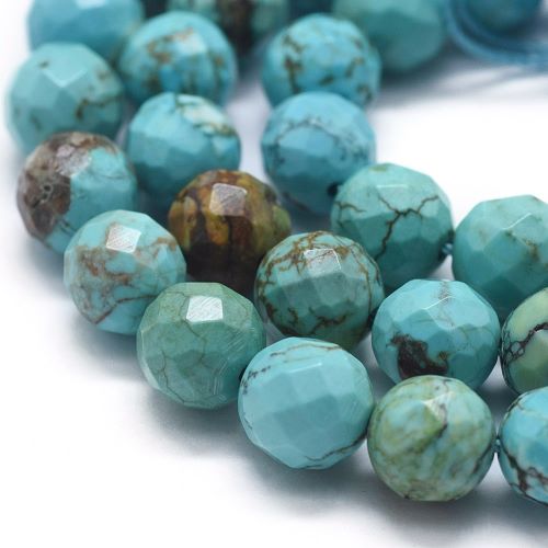 Magnesite Faceted Turquoise Gemstone Beads | Crystals and Sun Signs Co