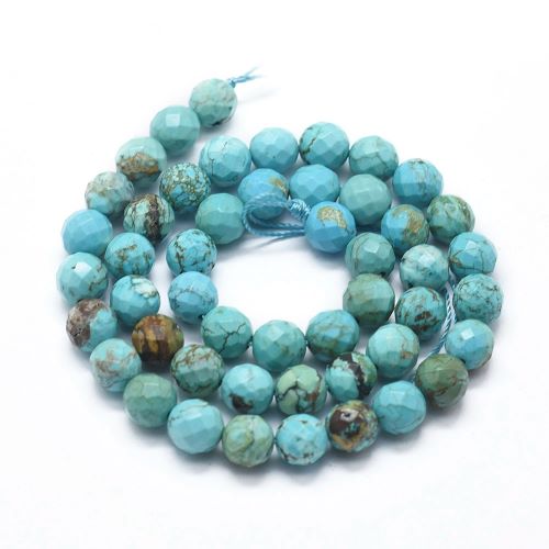 Magnesite Faceted Turquoise Gemstone Beads | Crystals and Sun Signs Co