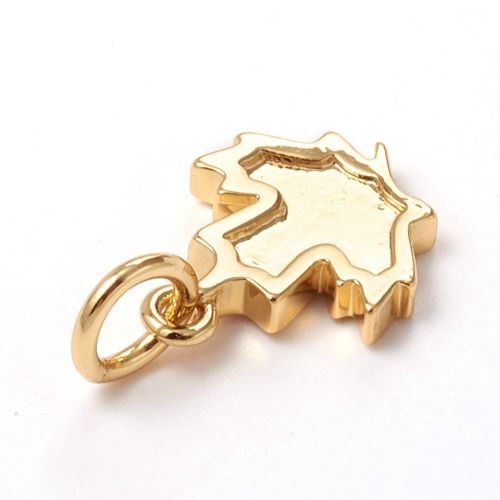 Enamel Charm Maple Leaf Golden 1pc | Alberta Bead Store