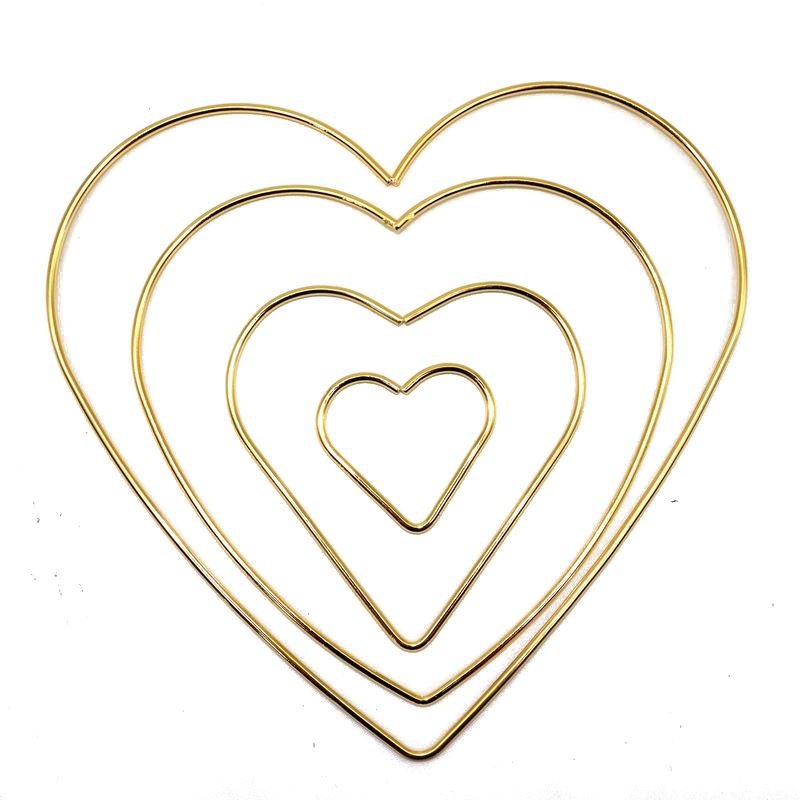 Gold Heart Macrame Hoop 6" - Alberta Bead Store