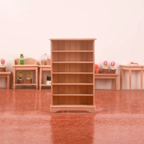 Miniature Wooden 6 Tier Book Shelf Beige 1pc | Alberta Bead Store