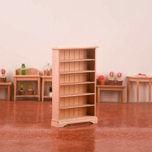 Miniature Wooden 6 Tier Book Shelf Beige 1pc | Alberta Bead Store