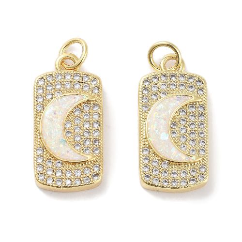 Micro Pave Charm Pendant 18K Plated Moon 1pc | Alberta Bead Store