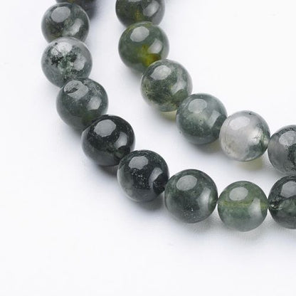 Moss Agate Gemstone Beads - All Sizes - Witches Ink LTD - O/A Crystals and Sun Signs