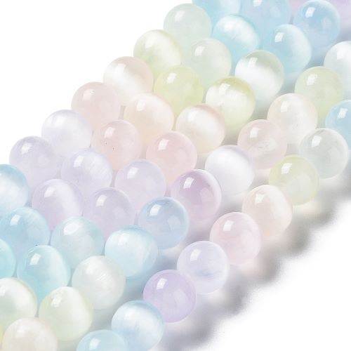 Selenite Pastel Rainbow Gemstone Bead - Dyed - Crystals and Sun Signs