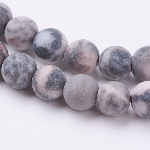 Pink Zebra Jasper Frosted Bead | Crystals and Sun Signs Co