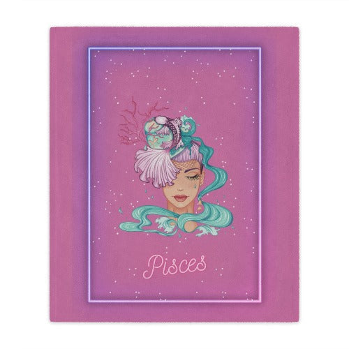 Astrology Plush Blankets in Pink 50x60 - Witches Ink LTD - O/A Crystals and Sun Signs