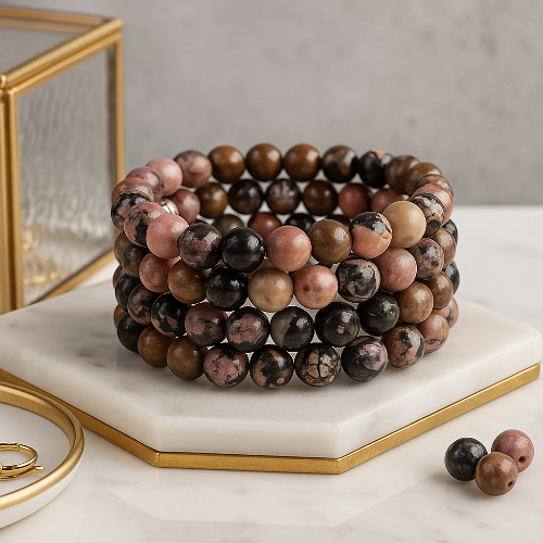 Rhodonite healing gemstone bracelet for Self Love