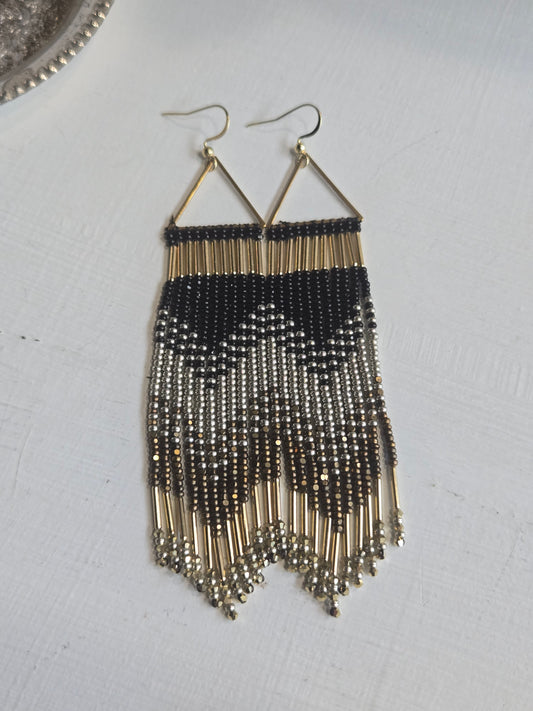 Golden Sunset Fringe Earrings