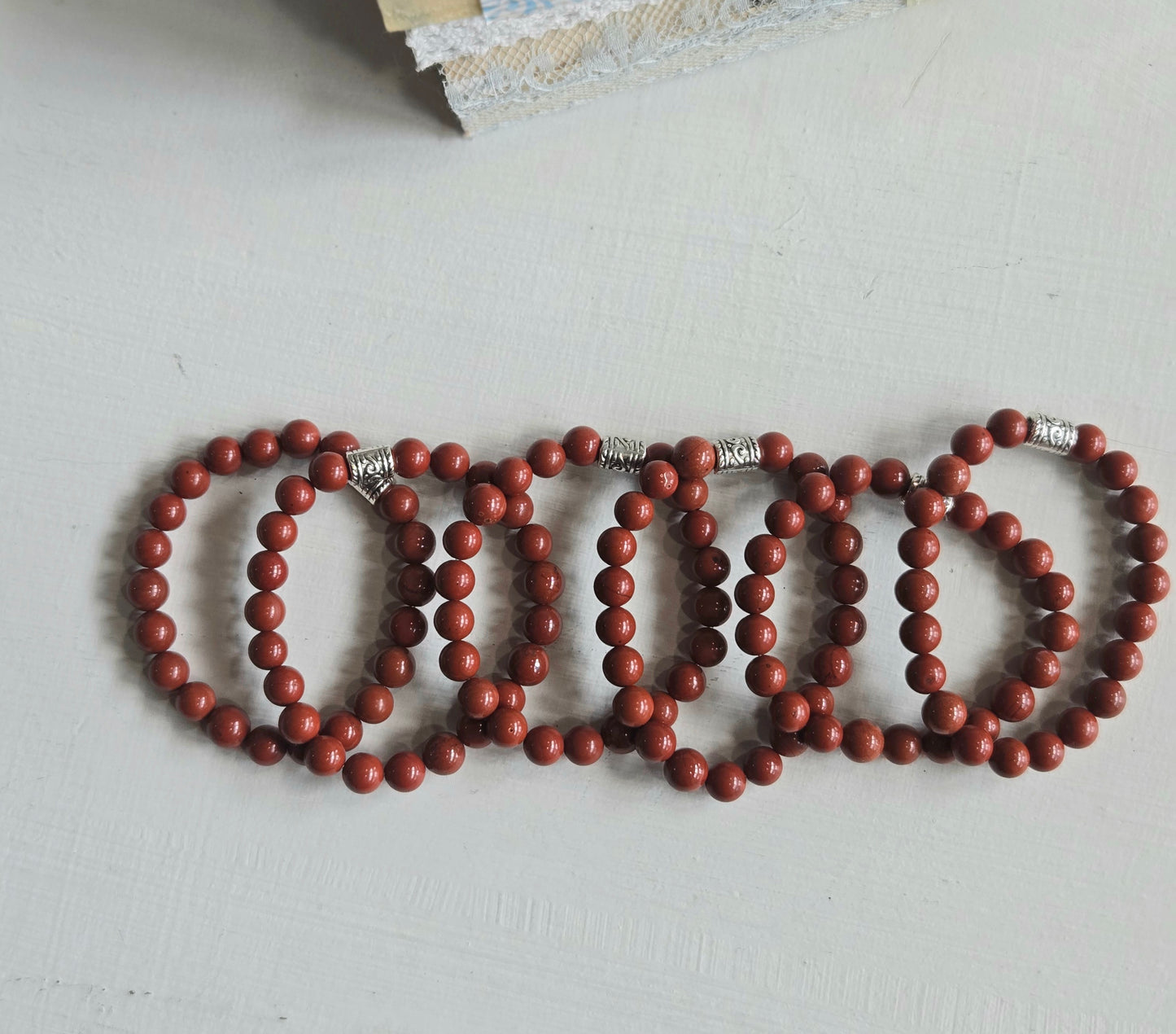Red Jasper Gemstone Bead Bracelet
