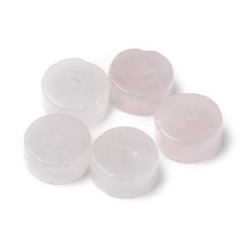 Rose Quartz Heishi Beads 6x3mm - Witches Ink LTD - O/A Crystals and Sun Signs