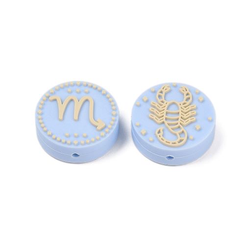 Silicone Focal Zodiac Light Blue Bead | Alberta Bead Store