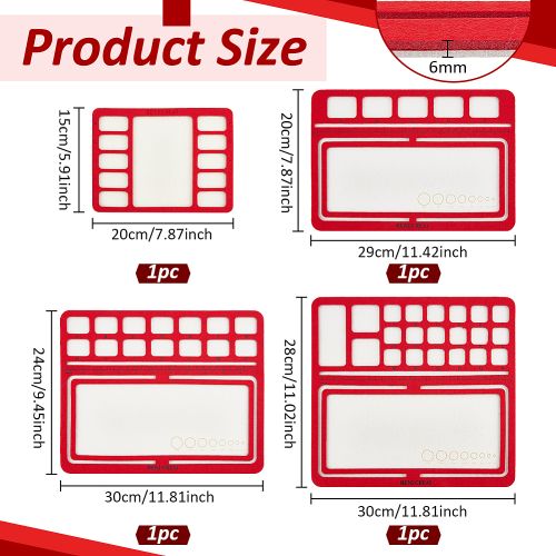 Hard Back Bead Mat in Red with Felt Compartments | Alberta Bead Store