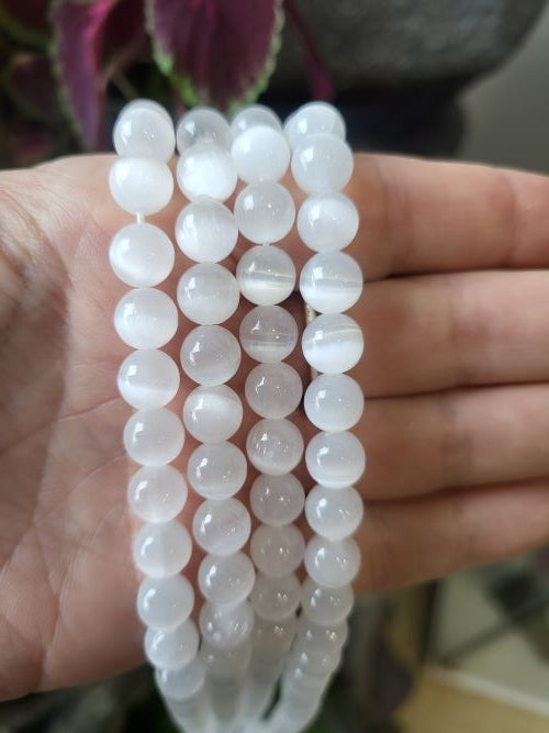 Selenite Gemstone Beads - Crystals and Sun Signs