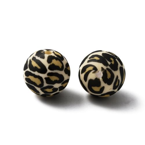 Silicone Bead Leopard Print 15MM | Alberta Bead Store