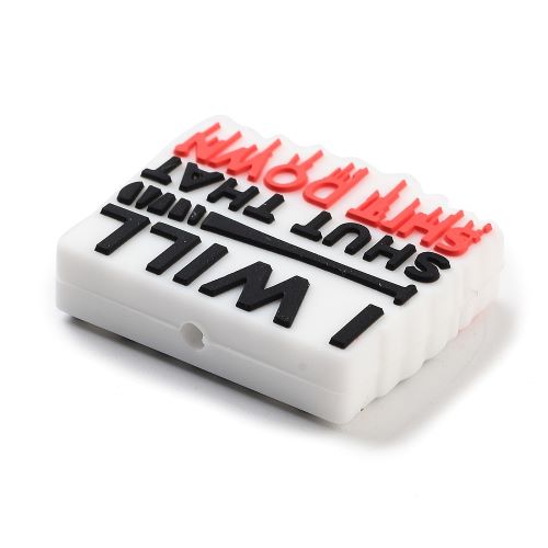 Silicone Bead "I Will Shut That Shit Down" 1pc | Alberta Bead Store