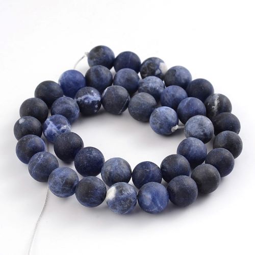 Sodalite Frosted Gemstone Bead | Alberta Bead Store