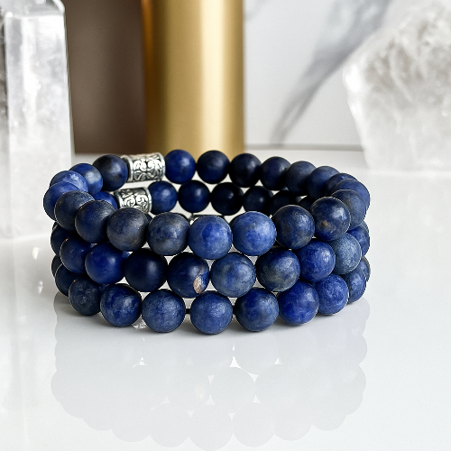 sodalite healing bracelet in red deer