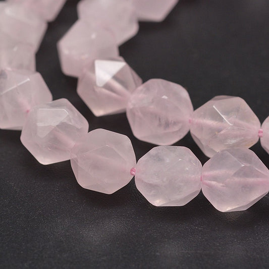 Rose Quartz Star Cut Gemstone Bead | Alberta Bead Store