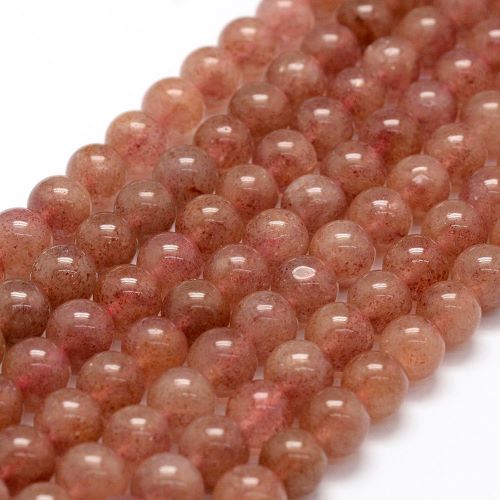 Strawberry Quartz Gemstone Beads - Crystals and Sun Signs