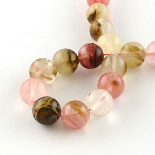 Tigerskin Glass Beads - Crystals and Sun Signs