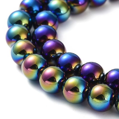 Titanium Plated Obsidian Gemstone Beads - All Sizes - Witches Ink LTD - O/A Crystals and Sun Signs