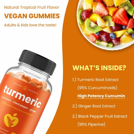 NutraChamps - Turmeric & Ginger Gummies Supplement - Witches Ink LTD - O/A Crystals and Sun Signs