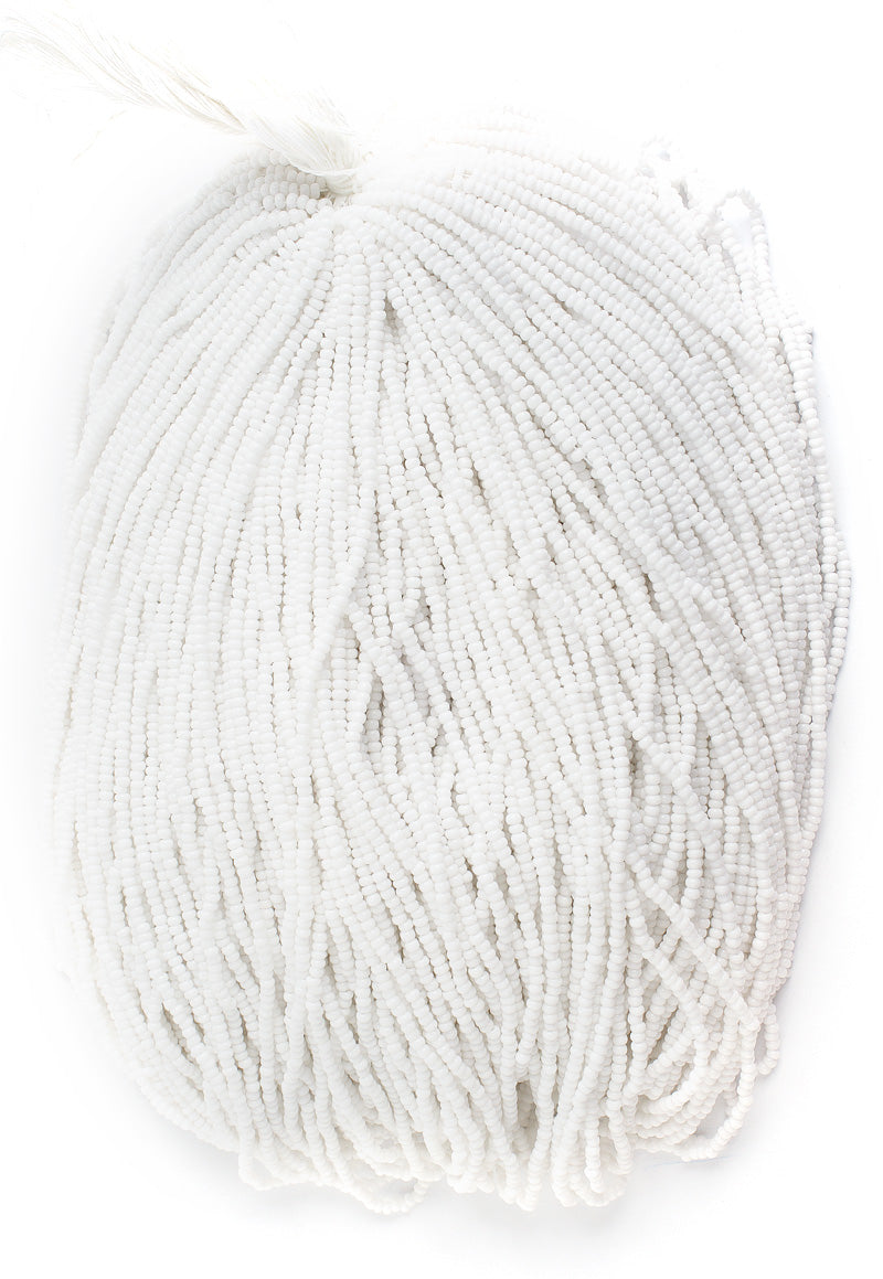 Czech Seed Bead Hank 11/0 Opaque White | Alberta Bead Store